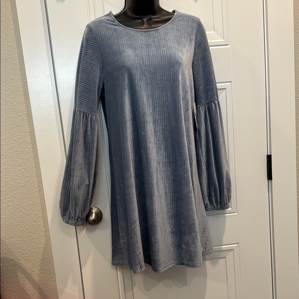 Altar'd State Blue Ribbed Dress - Picture 2 of 7